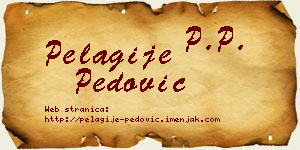 Pelagije Pedović vizit kartica